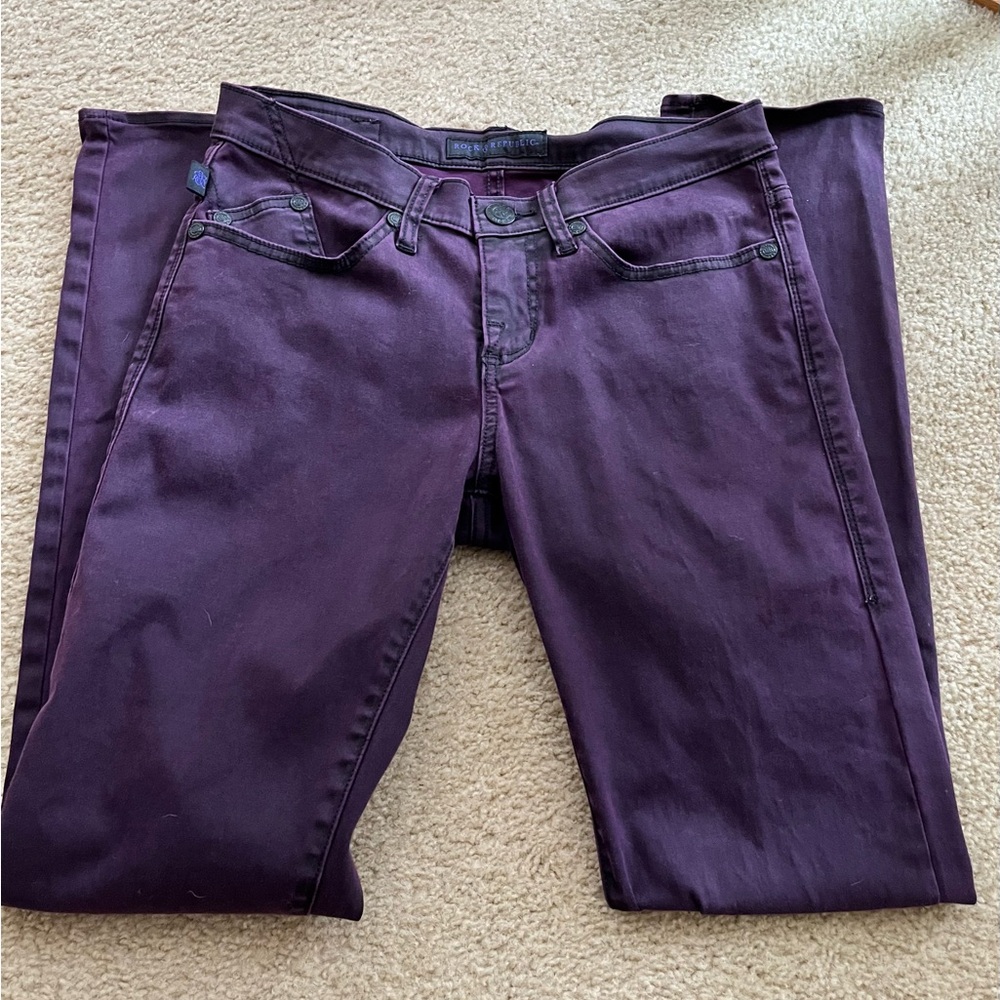 Rock and republic dark purple jeans